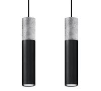 Luminosa Lighting Luminosa Borgio Twin Hanging Pendant Light Grey, Black Gu10