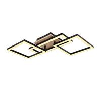 Luminosa Lighting Luminosa Bossy 3 Square Integrated Led Semi Flush Ceiling Light Matt Black 3X Led 3000K