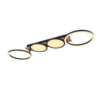 Luminosa Lighting Luminosa Bossy 4 Ring Integrated Led Semi Flush Ceiling Light Matt Black 4X Led 3000K