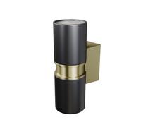 Luminosa Lighting Luminosa Bowery Outdoor Up Down Wall Lamp Black, Brass Ip54 2Xgu10