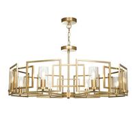 Luminosa Lighting Luminosa Bowi Cylindrical Ceiling Pendant Lamp Gold, 8 Light, E14