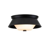 Elstead Lighting Elstead Bowtie 2 Light Bathroom Glass Flush Ceiling Fitting In Matt Black Finish
