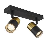 Luminosa Lighting Luminosa Brisbon Twin Ceiling Spotlight Matt Black 2X Gu10