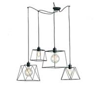 Luminosa Lighting Luminosa Brooklyn 4 Light Cluster Pendant Ceiling Light Black 250Cm
