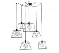Luminosa Lighting Luminosa Brooklyn 6 Light Cluster Pendant Ceiling Light Black 250Cm