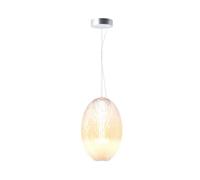 Luminosa Lighting Luminosa Bruma Modern Oval Globe Pendant Ceiling Light Dimmable Chrome 2700K 2500Lm White Shade