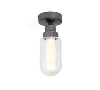 FARO BARCELONA LED bathroom ceiling light Brume, anthracite, glass, Ø 8 cm
