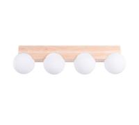 Luminosa Lighting Luminosa Bulbo Globe Ceiling Light Natural Wood, White 4X G9