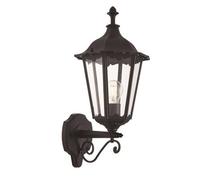 Endon 76546 Burford 1lt Wall Matt black & clear glass 60W E27 GLS (Required)