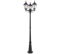 Outdoor Light Black Burford 3 Lamp Post IP44 Matt 2.3m Endon 76552