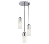 Luminosa Lighting Luminosa Burgos Cluster Pendant Ceiling 3 Light Opal Matt, Chrome