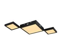 Luminosa Lighting Luminosa Burkhard Integrated Led Semi Flush Ceiling Light Matt Black 3X Led 3000K