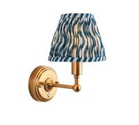 Luminosa Lighting Luminosa Burley Rechargeable Brushed Aged Brass Plate Wall Light With Ripple Shade 16Cm Integrated Led