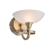 Luminosa Lighting Luminosa Cagney 1 Light Wall Light Antique Brass With White Glass Shade, G9