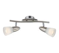 Luminosa Lighting Luminosa Caleb Twin Ceiling Spotlight Chrome Opal Glass Shade 2X E14 3000K