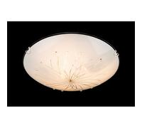 Luminosa Lighting Luminosa Calimero I Patterned Glass Flush Ceiling Light White Satined Glass Shade 3X E27