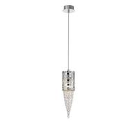 Luminosa Lighting Luminosa Camden Ceiling Pendant 1 Light G9 Polished Chrome, Mosaic Glass, Crystal