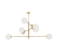 Luminosa Lighting Luminosa Cameron Globe Pendant Ceiling 8 Light Opal Matt, Brass Steel