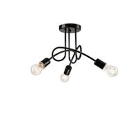 Luminosa Lighting Luminosa Camilla Multi Arm Semi Flush Ceiling Light Black, 3X E27