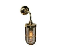 Luminosa Lighting Luminosa Carac Outdoor Wall Light, Polished Brass, Crackled Glass, Ip65