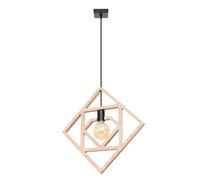 Luminosa Lighting Luminosa Caro Pendant Ceiling Light Natural Wood, Black 1X E27