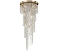 Luminosa Lighting Luminosa Cascade Chandelier Gold Antique & Crystal, 12 Light, E14