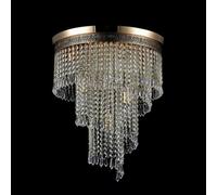 Luminosa Lighting Luminosa Cascade Chandelier Gold & Crystal, 7 Light, E14