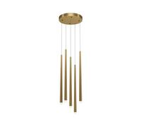 Luminosa Lighting Luminosa Cascade Modern Cluster Pendant Ceiling Light Brass 2250Lm 5Xled
