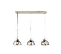 Endon Collection Caspa Bar Pendant Ceiling Lamp Bright Nickel Plate Mirrored Glass, Grey