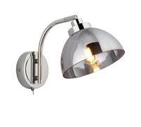 Luminosa Lighting Luminosa Caspa Glass Wall Lamp, Bright Nickel Plate, Mirrored Glass