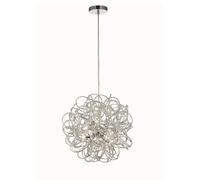 Luminosa Lighting Luminosa Cassidy Ceiling Pendant Spherical Interwinding Aluminium 6 Light G9 Silver, Chrome