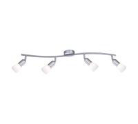 Luminosa Lighting Luminosa Cathy Ceiling Spotlight Bar Nickel Matt White Glass Shade 4X E14