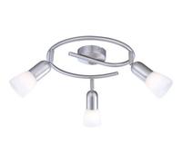 Luminosa Lighting Luminosa Cathy Ceiling Spotlight Clusters Nickel Matt White Glass Shade 3X E14