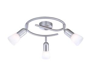 Luminosa Lighting Luminosa Cathy Ceiling Spotlight Clusters Nickel Matt White Glass Shade 3X E14
