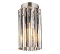 Luminosa Lighting Luminosa Cayden Ceiling Light Nickel Matt Clear Glass Shade 1X E27