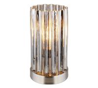 Luminosa Lighting Luminosa Cayden Glass Table Lamp Nickel Matt Clear Glass Shade 1X E27