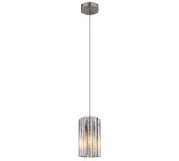 Luminosa Lighting Luminosa Cayden Slim Pendant Ceiling Light Nickel Matt Clear Glass Shade 1X E27