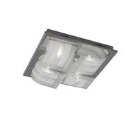Netlighting Charis Flush Ceiling Large 4 Light Polished Chrome Glass Crystal in Grey Netlighting Grey