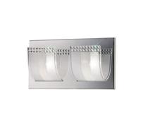 Luminosa Lighting Luminosa Charis Flush Wall Lamp Switched 2 Light Polished Chrome, Glass, Crystal
