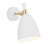 Luminosa Lighting Luminosa Charlotte Dome Wall Lamp White Structure, Brass Elements