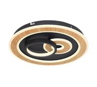 Luminosa Lighting Luminosa Chessy Integrated Led Semi Flush Ceiling Light Matt Black 2X Led Dimmable 2700-6500K Remote Control Tuya Smart