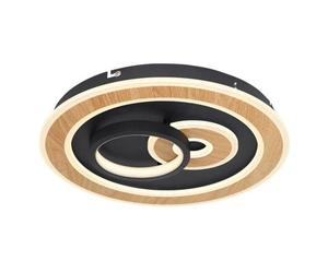 Luminosa Lighting Luminosa Chessy Integrated Led Semi Flush Ceiling Light Matt Black 2X Led Dimmable 2700-6500K Remote Control Tuya Smart