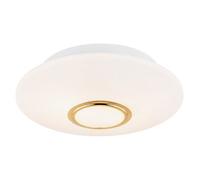 Netlighting Chicago Flush Ceiling 2 Light Opal Matt Brass Elements in White Netlighting White