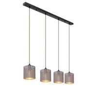 Luminosa Lighting Luminosa Cindy Bar Pendant Ceiling Light Matt Black 4X E27
