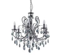 Luminosa Lighting Luminosa Classic Chandeliers Black 6 Light With Crystal Shade, E14