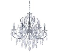 Luminosa Lighting Luminosa Classic Chandeliers Chrome 6 Light With Crystal Shade, E14