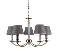Luminosa Lighting Luminosa Classic Hanging Pendant Antique Bronze 5 Light With Grey Shade, E14
