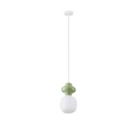 Luminosa Lighting Luminosa Clio Short Slim Pendant Ceiling Light Green, Matt White E14 1X5W