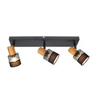 Luminosa Lighting Luminosa Coletta Ceiling Spotlight Bar Black, Wood, Fabric 3Xe14