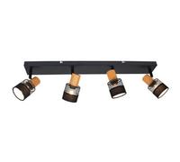 Luminosa Lighting Luminosa Coletta Ceiling Spotlight Bar Black, Wood, Fabric 4Xe14